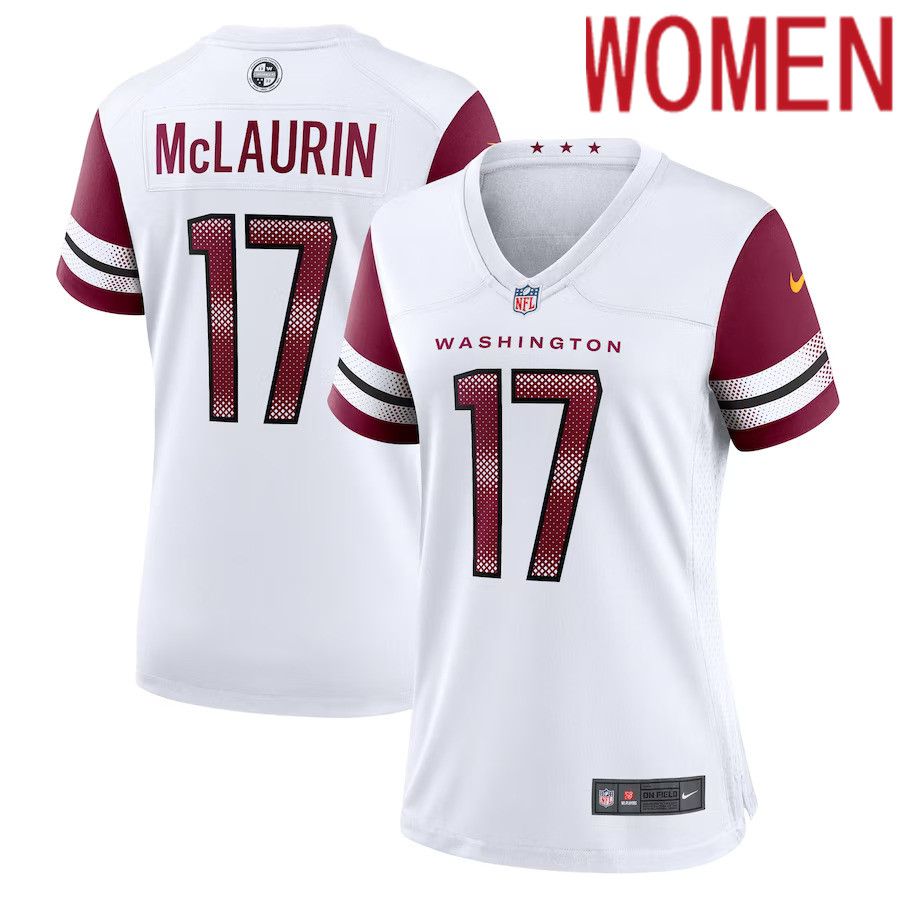 Women Washington Commanders #17 Terry McLaurin Nike White Game NFL Jersey->women nfl jersey->Women Jersey